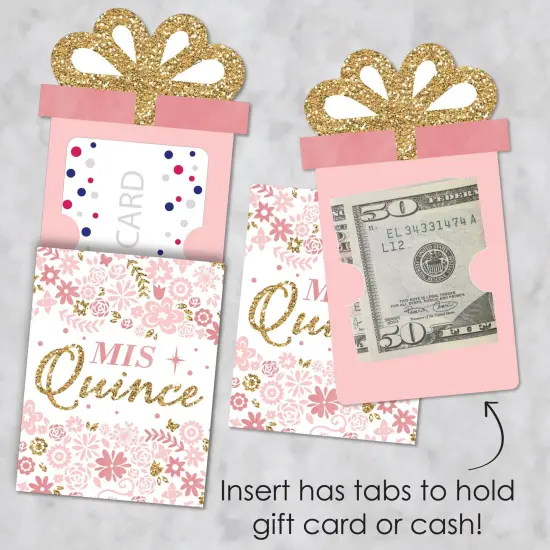 Big Dot of Happiness Mis Quince Anos - Quinceanera Sweet 15 Birthday Party Money and Gift Card Sleeves - Nifty Gifty Card Holders - Set of 8 {4}