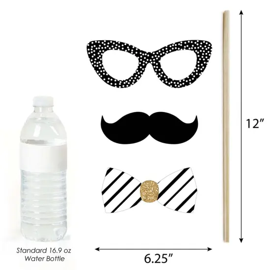 Big Dot of Happiness 1st Birthday Little Mr. Onederful - Boy First Birthday Party Photo Booth Props Kit - 20 Count {6}