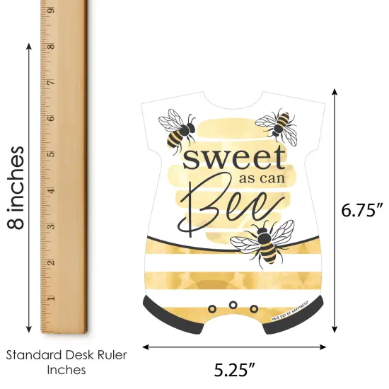 Big Dot of Happiness Little Bumblebee - Picture Bingo Cards and Markers - Baby Shower Shaped Bingo Game - Set of 18 {6}