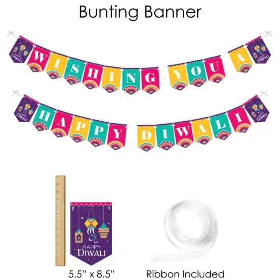 Big Dot of Happiness Happy Diwali - Festival of Lights Party Supplies - Banner Decoration Kit - Fundle Bundle {4}