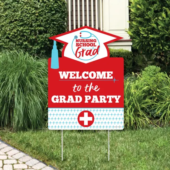 Big Dot of Happiness Nurse Graduation - Party Decorations - Medical Nursing Graduation Party Welcome Yard Sign {1}