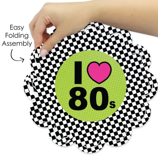 Big Dot of Happiness 80&rsquo;s Retro - Totally 1980s Party Round Table Decorations - Paper Chargers - Place Setting For 12 {6}