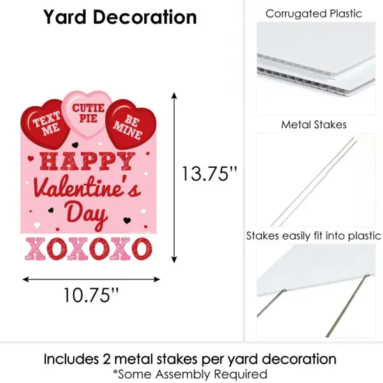 Big Dot of Happiness Conversation Hearts - Outdoor Lawn Sign - Valentine's Day Party Yard Sign - 1 Piece {7}