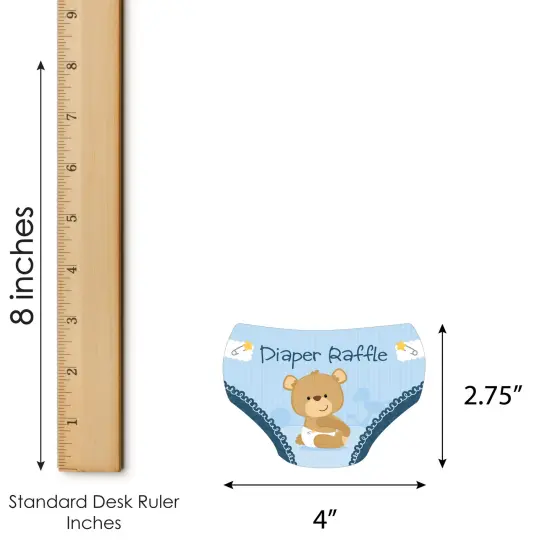 Big Dot of Happiness Baby Boy Teddy Bear - Diaper Shaped Raffle Ticket Inserts - Baby Shower Activities - Diaper Raffle Game - Set of 24 {4}