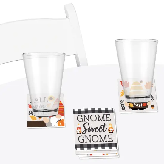 Big Dot of Happiness Fall Gnomes - Funny Autumn Harvest Party Decorations - Drink Coasters - Set of 6 {4}