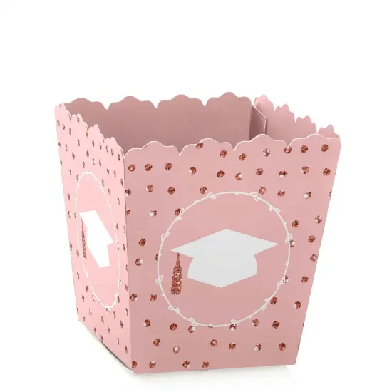 Big Dot of Happiness Rose Gold Grad - Party Mini Favor Boxes - Graduation Party Treat Candy Boxes - Set of 12 {1}