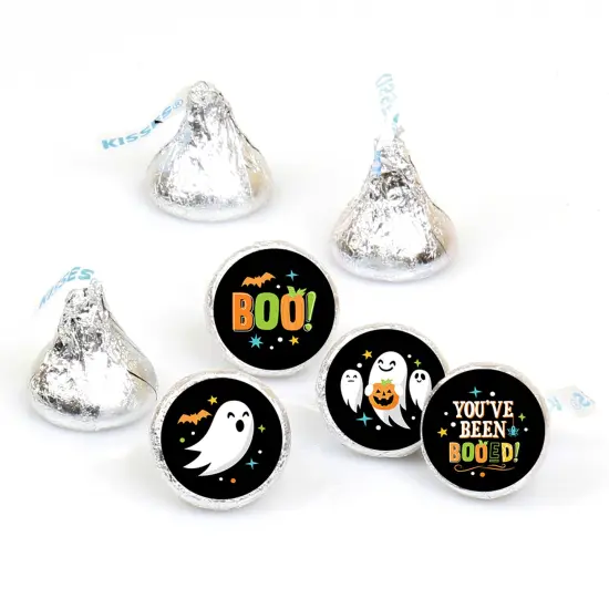 Big Dot of Happiness You've Been Booed - Ghost Halloween Party Round Candy Sticker Favors - Labels Fits Chocolate Candy (1 sheet of 108) {1}