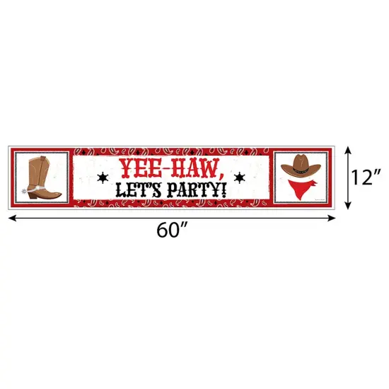 Big Dot of Happiness Western Hoedown - Wild West Cowboy Party Decorations Party Banner {3}