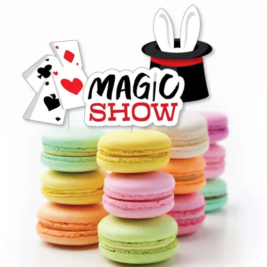 Big Dot of Happiness Ta-Da, Magic Show - Dessert Cupcake Toppers - Magical Birthday Party Clear Treat Picks - Set of 24 {6}