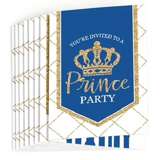 Big Dot of Happiness Royal Prince Charming - Fill In Baby Shower or Birthday Party Invitations (8 count) {3}