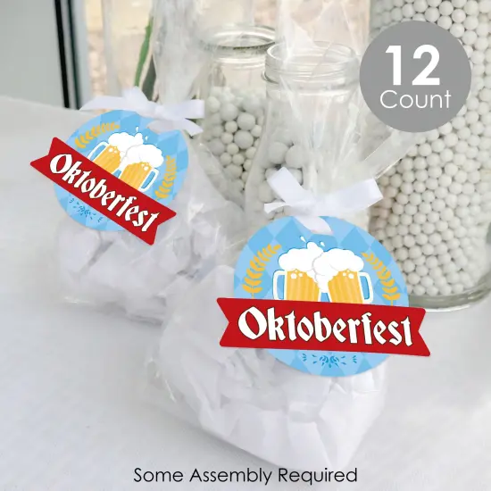 Big Dot of Happiness Oktoberfest - Beer Festival Clear Goodie Favor Bags - Treat Bags With Tags - Set of 12 {3}