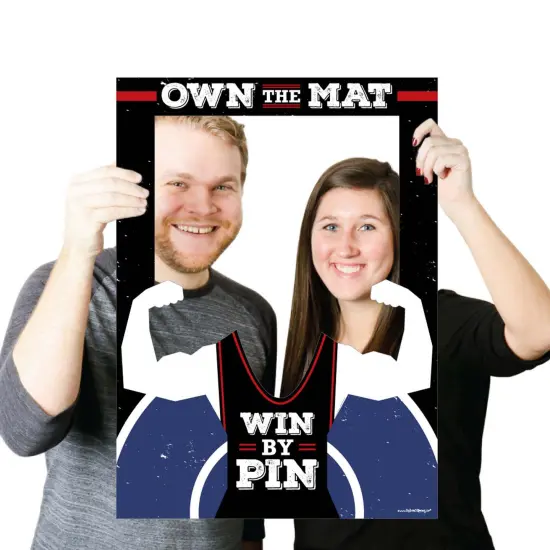 Big Dot of Happiness Own the Mat - Wrestling - Birthday Party or Wrestler Party Selfie Photo Booth Picture Frame & Props - Printed on Sturdy Material {4}