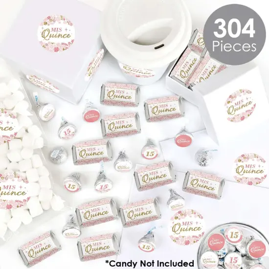 Big Dot of Happiness Mis Quince Anos - Quinceanera Sweet 15 Birthday Party Candy Favor Sticker Kit - 304 Pieces {3}