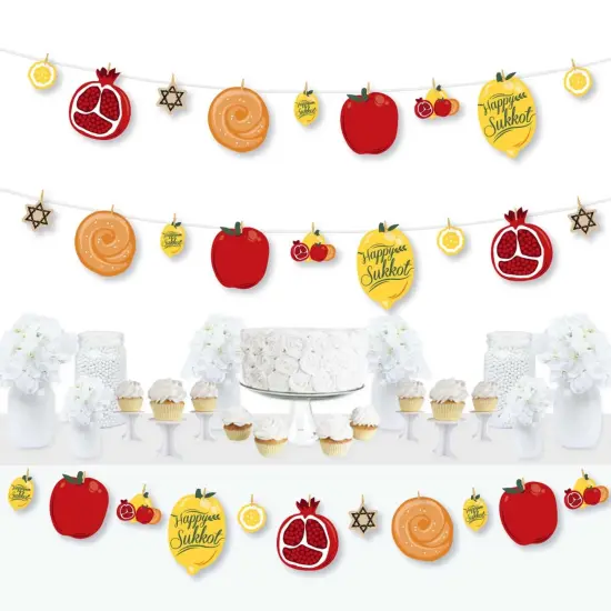 Big Dot of Happiness Sukkot - Sukkah DIY Decorations - Clothespin Garland Banner - 44 Pieces {1}