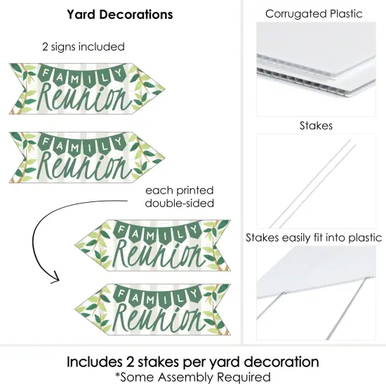 Big Dot of Happiness Family Tree Reunion - Family Gathering Party Sign Arrow - Double Sided Directional Yard Signs - Set of 2 {6}