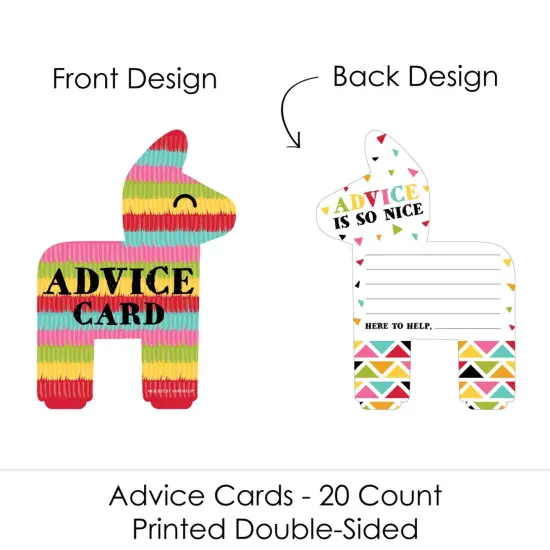 Big Dot of Happiness Let's Fiesta - Pinata Wish Card Fiesta Baby Shower or Bachelorette Party Activities - Shaped Advice Cards Game -Set of 20 {4}