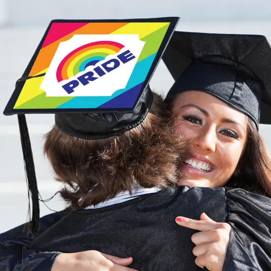 Big Dot of Happiness Love is Love - Pride - Rainbow Graduation Cap Decorations Kit - Grad Cap Cover {3}