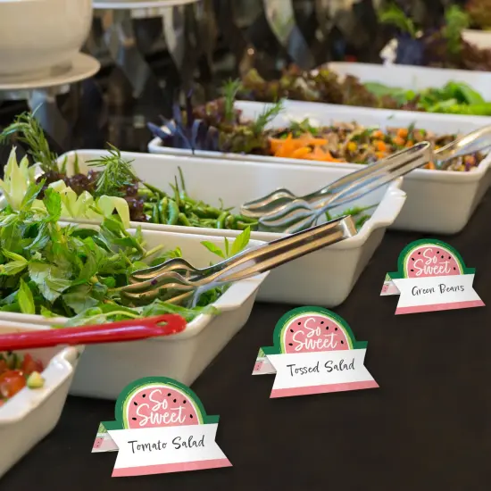 Big Dot of Happiness Sweet Watermelon - Fruit Party Tent Buffet Card - Table Setting Name Place Cards - Set of 24 {4}