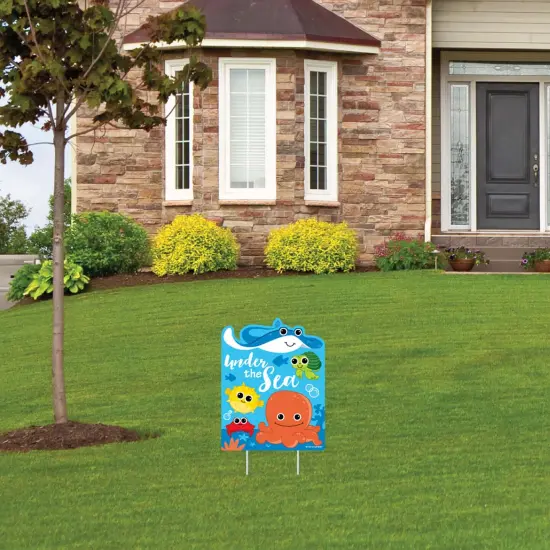 Big Dot of Happiness Under the Sea Critters - Outdoor Lawn Sign - Baby Shower or Birthday Party Yard Sign - 1 Piece {4}