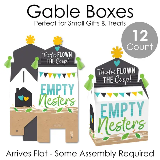 Big Dot of Happiness Empty Nesters - Treat Box Party Favors - Empty Nest Party Goodie Gable Boxes - Set of 12 {7}