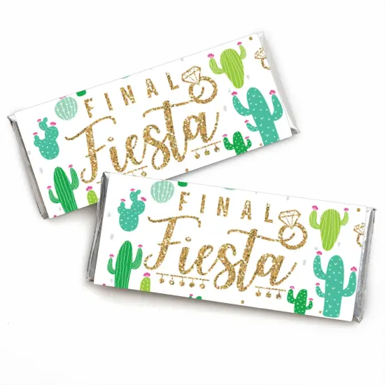 Big Dot of Happiness Final Fiesta - Candy Bar Wrapper Last Fiesta Bachelorette Party Favors - Set of 24 {1}