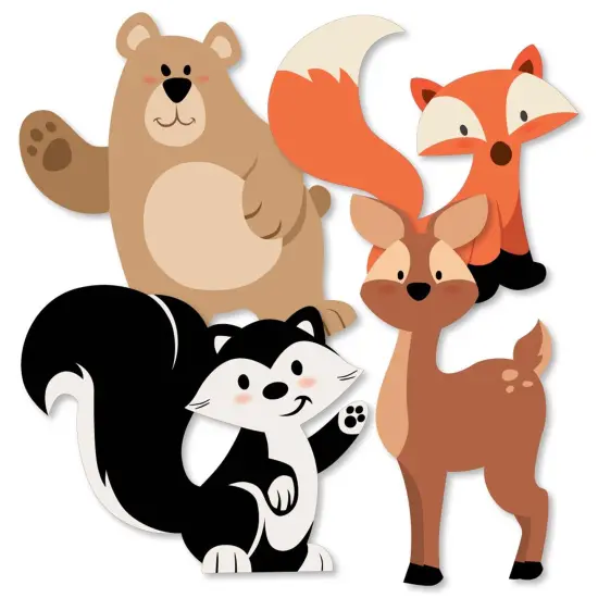 Big Dot of Happiness Stay Wild - Forest Animals - Bear Deer Skunk & Fox Decorations DIY Woodland Baby Shower or Birthday Party Essentials - Set of 20 {3}