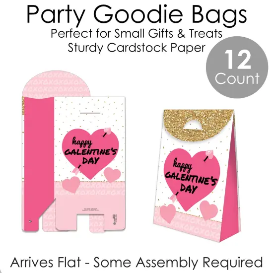 Big Dot of Happiness Be My Galentine - Galentine's & Valentine's Day Gift Favor Bags - Party Goodie Boxes - Set of 12 {7}