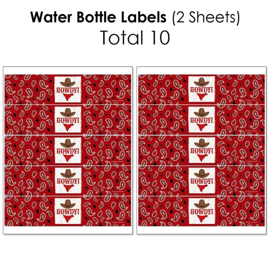 Big Dot of Happiness Western Hoedown - Wild West Cowboy Party Decorations - Beverage Bar Kit - 34 Pieces {7}