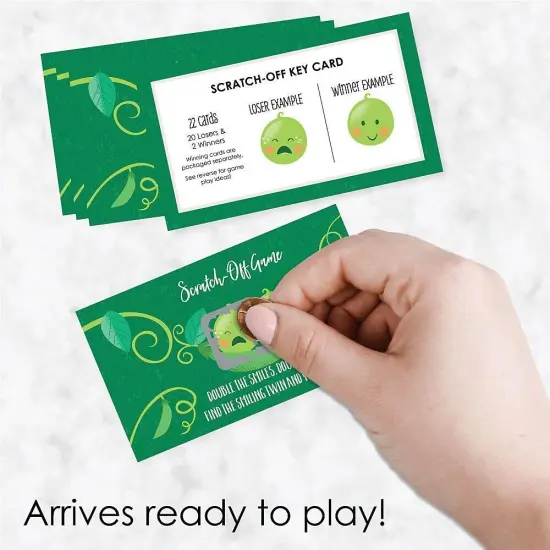 Big Dot of Happiness Double the Fun - Twins Two Peas in a Pod - Baby Shower or First Birthday Party Game Scratch Off Cards - 22 Count {3}