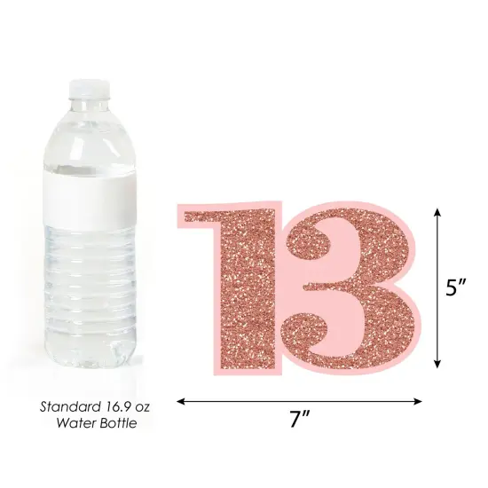 Big Dot of Happiness 13th Pink Rose Gold Birthday - Decorations DIY Happy Birthday Party Essentials - Set of 20 {6}