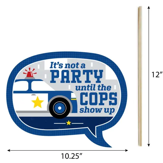 Big Dot of Happiness Calling All Units - Police - Cop Birthday Party or Baby Shower Photo Booth Props Kit - 20 Count {7}
