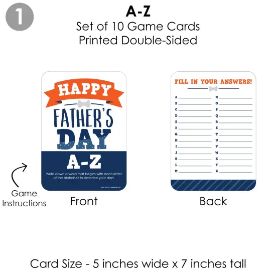 Big Dot of Happiness Happy Father's Day - 4 We Love Dad Party Games - 10 Cards Each - Gamerific Bundle {6}