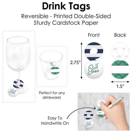 Big Dot of Happiness Par-Tee Time - Golf - Birthday or Retirement Party Paper Charger and Table Decorations - Chargerific Kit - Place Setting for 8 {7}