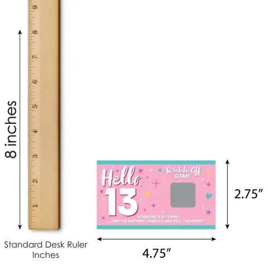 Big Dot of Happiness Girl 13th Birthday - Official Teenager Birthday Party Game Scratch Off Cards - 22 Count {7}