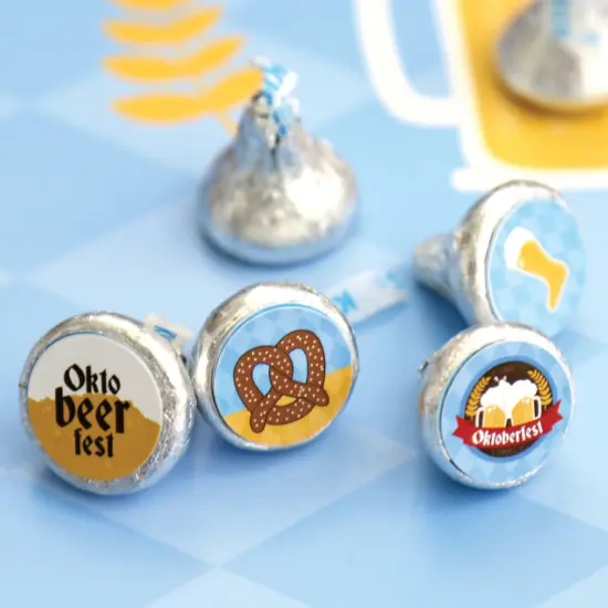 Big Dot of Happiness Oktoberfest - Beer Festival Round Candy Sticker Favors - Labels Fits Chocolate Candy (1 sheet of 108) {7}
