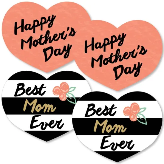 Big Dot of Happiness Best Mom Ever - Heart Decorations DIY Mother's Day Essentials - Set of 20 {3}