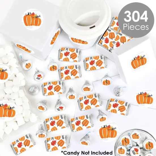 Big Dot of Happiness Fall Pumpkin - Halloween or Thanksgiving Party Candy Favor Sticker Kit - 304 Pieces {3}