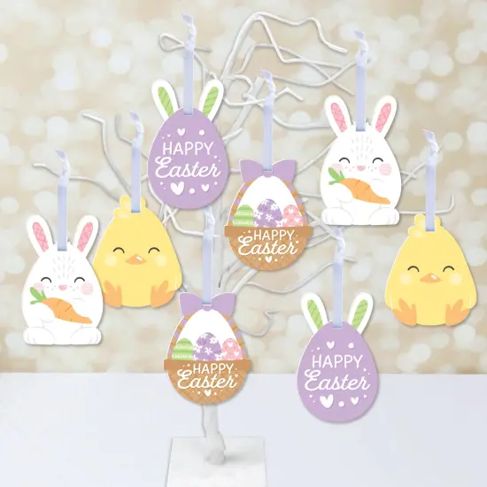 Big Dot of Happiness Spring Easter Bunny - Happy Easter Decorations - Tree Ornaments - Set of 12 {3}