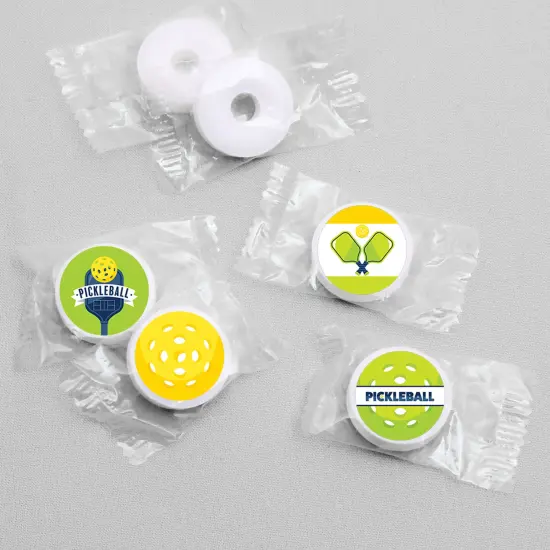 Big Dot of Happiness Let&rsquo;s Rally - Pickleball - Birthday or Retirement Party Round Candy Sticker Favors - Labels Fits Chocolate Candy (1 sheet of 108) {4}