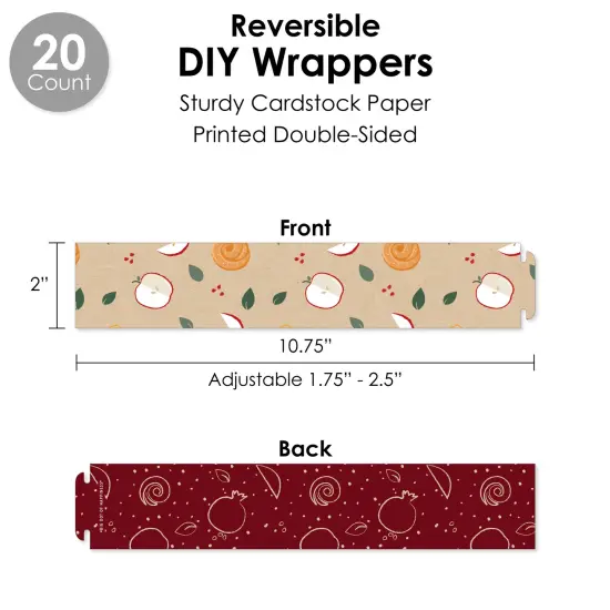 Big Dot of Happiness Rosh Hashanah - New Year Party Favors and Cupcake Kit - Fabulous Favor Party Pack - 100 Pieces {4}