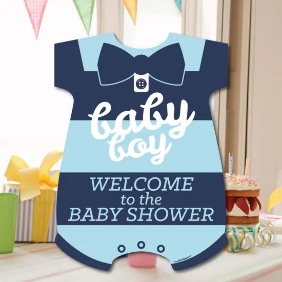 Big Dot of Happiness Hello Little One - Blue and Navy - Party Decorations - It's A Boy Baby Shower Welcome Yard Sign {7}