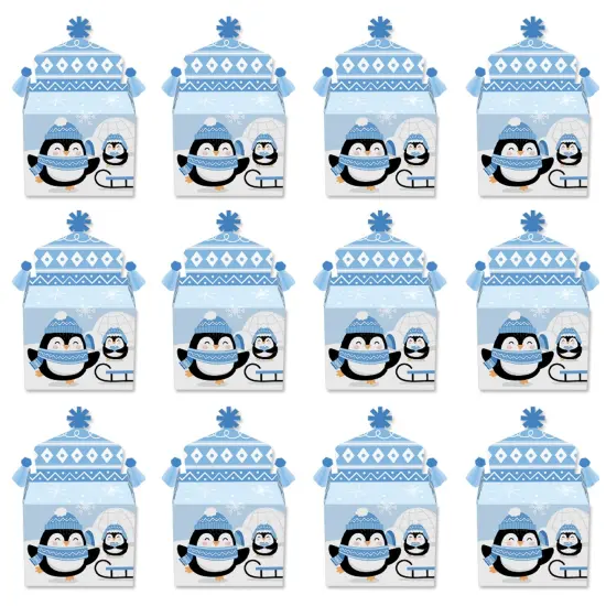 Big Dot of Happiness Winter Penguins - Treat Box Party Favors - Holiday and Christmas Party Goodie Gable Boxes - Set of 12 {6}