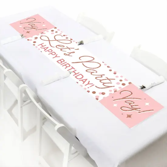 Big Dot of Happiness Pink Rose Gold Birthday - Happy Birthday Decorations Party Banner {7}