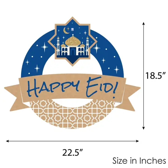 Big Dot of Happiness Eid Mubarak - Outdoor Ramadan Party Decor - Happy Eid Front Door Wreath {6}