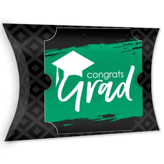 Big Dot of Happiness Green Grad - Best is Yet to Come - Favor Gift Boxes - Green Graduation Party Large Pillow Boxes - Set of 12 {1}