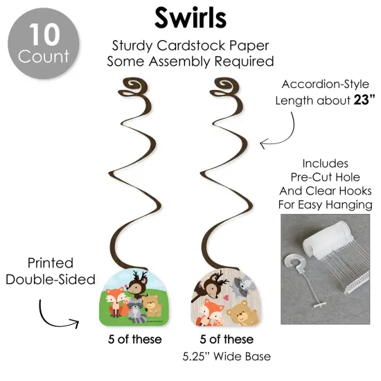 Big Dot of Happiness Woodland Creatures - Baby Shower or Birthday Party Supplies Decoration Kit - Decor Galore Party Pack - 51 Pieces {6}