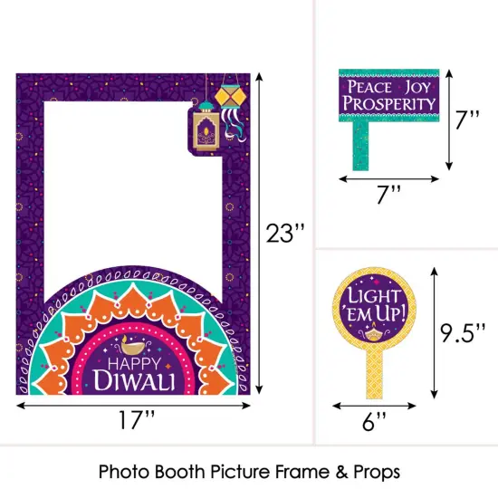 Big Dot of Happiness Happy Diwali - Festival of Lights Party Selfie Photo Booth Picture Frame and Props - Printed on Sturdy Material {4}