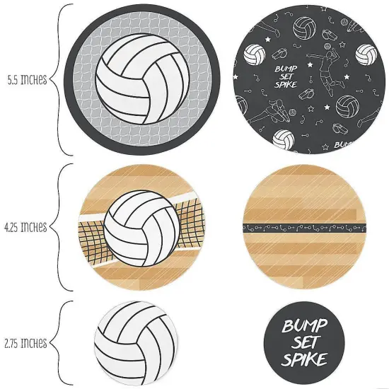 Big Dot of Happiness Bump, Set, Spike - Volleyball - Baby Shower or Birthday Party Giant Circle Confetti - Party Decorations - Large Confetti 27 Count {3}