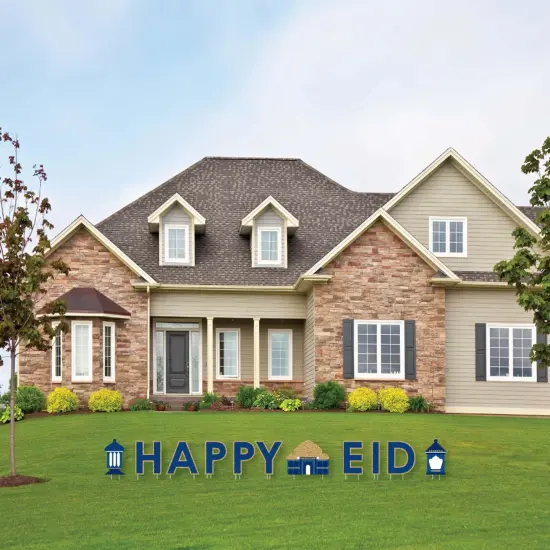 Big Dot of Happiness Eid Mubarak - Yard Sign Outdoor Ramadan Lawn Decorations - Happy Eid Yard Signs {1}