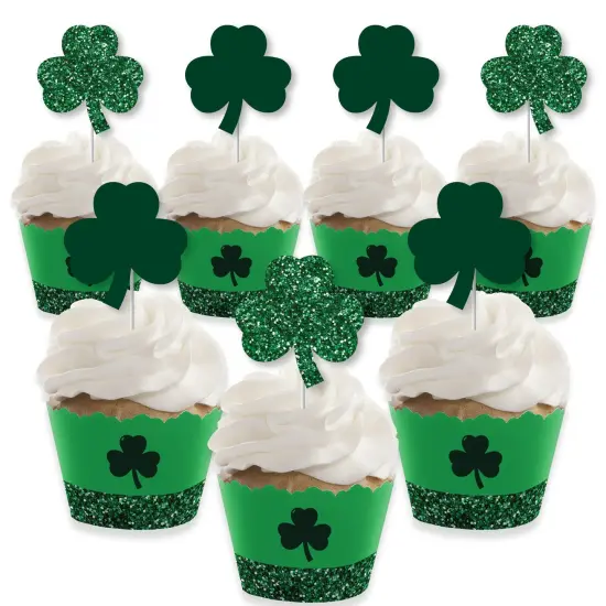 Big Dot of Happiness St. Patrick's Day - Cupcake Decoration - Saint Paddy's Day Party Cupcake Wrappers and Treat Picks Kit - Set of 24 {1}